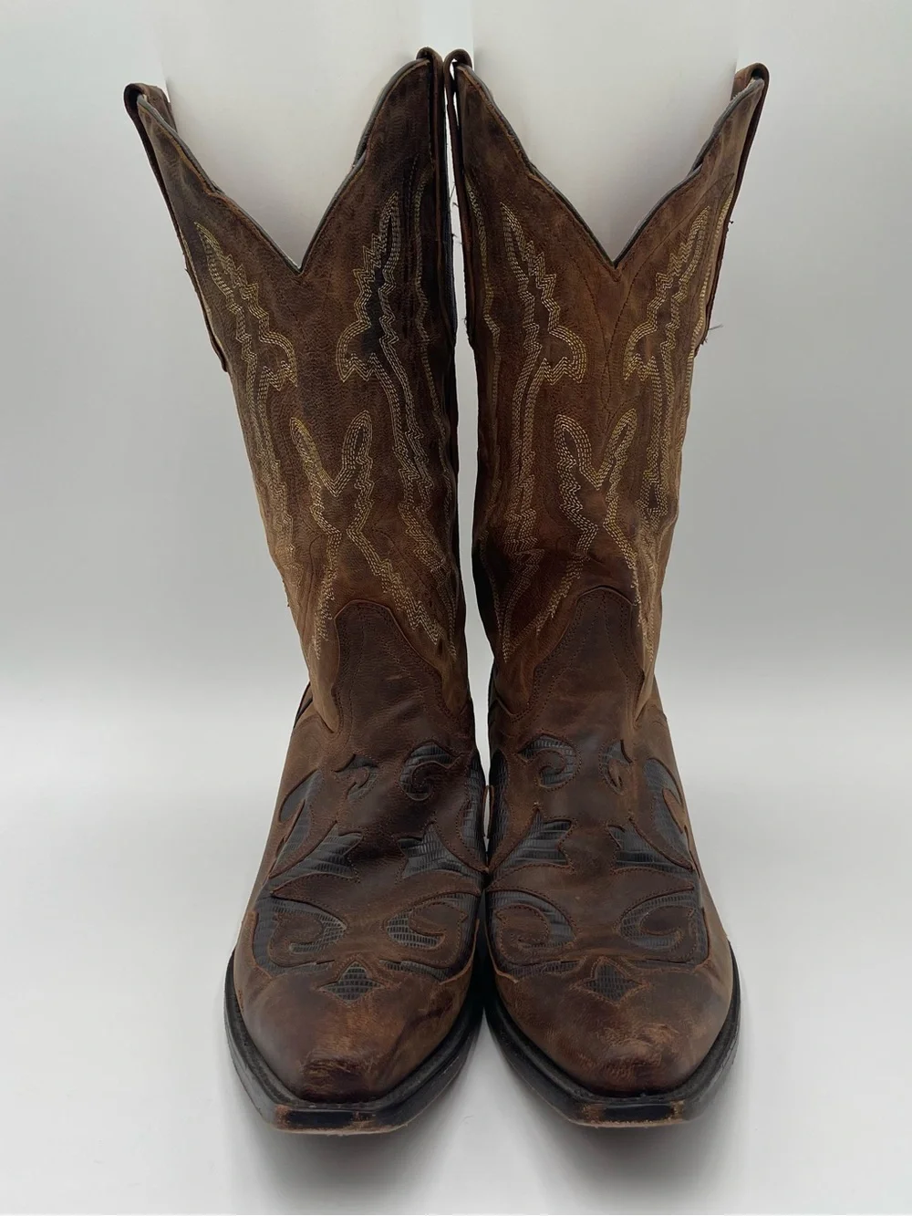 JB Dillon Mens Genuine Brown Goat Leather Western Boots Size 10D JBM2213 - Picture 5 of 14